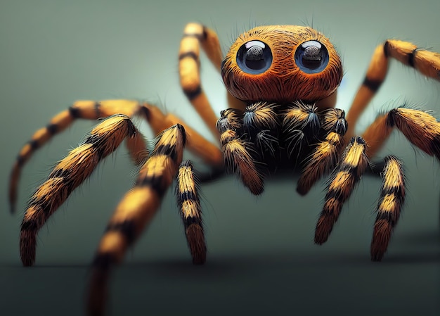 Spider animal portrait of a spider digital art style\
illustration painting