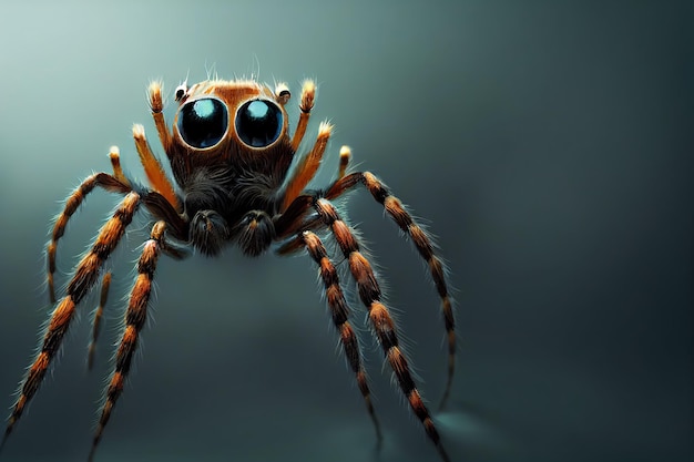 Spider animal portrait of a spider digital art style\
illustration painting