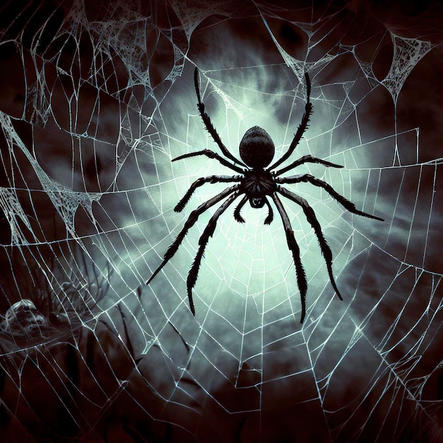 Spider and cobweb background The scary of the halloween symbol