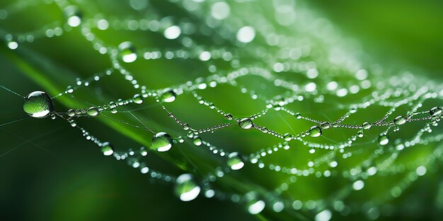 사진 아침 비가 내리는 물방울의 거미줄 연결 함정 장식적인 배경 시각