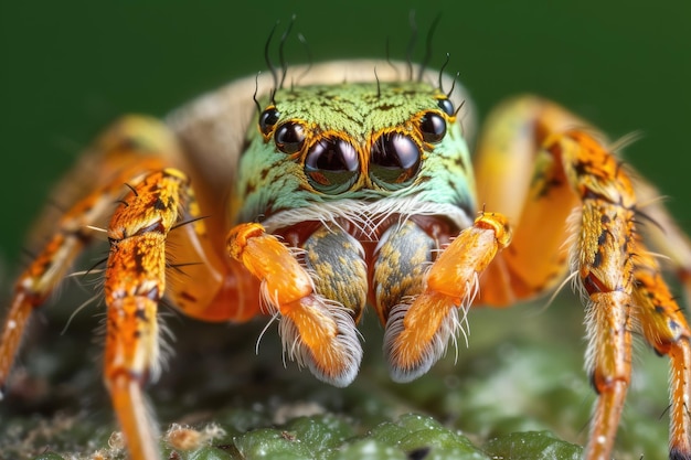 緑のカニ Diaea dorsata のクモ