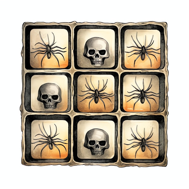 Spider ice cube tray Vintage Horror Halloween Digital Paper Scrapbooking