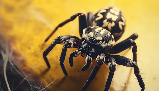 Photo a spider is standing on a rock