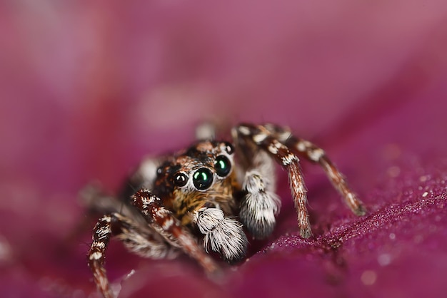 паук-прыгун макрос, арахнофобия, красивый паук-скакун, ядовитый паук