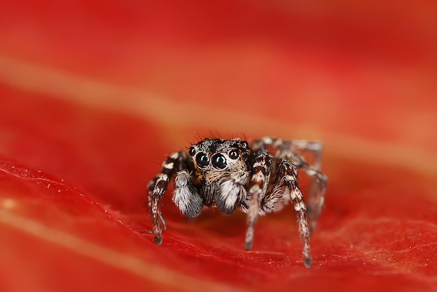 spider jumper macro, arachnophobia, beautiful jumping spider, poisonous spider