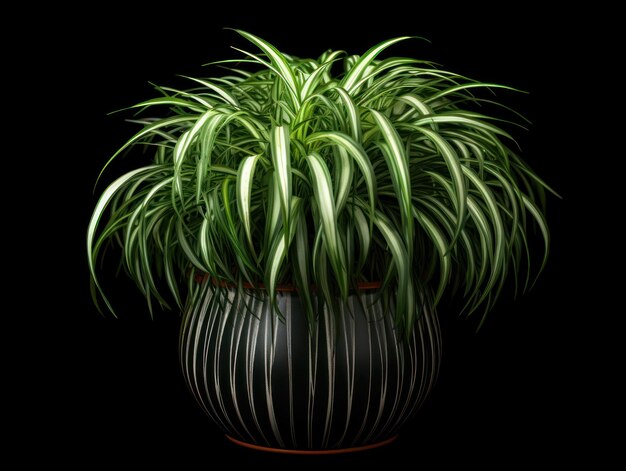 Photo spider plant chlorophytum comosum studio shot isolated on clear background generative ai