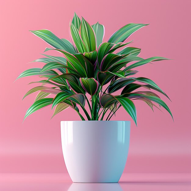 Spider Plant Chlorophytum comosum in White Pot