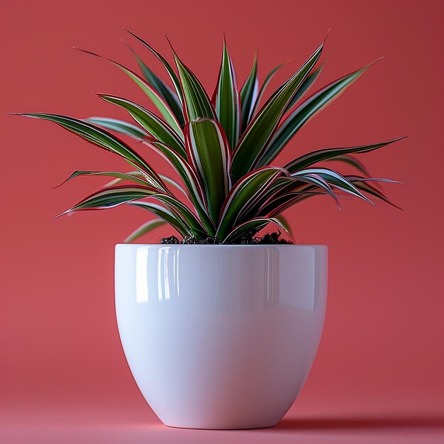 Photo spider plant chlorophytum comosum in white pot