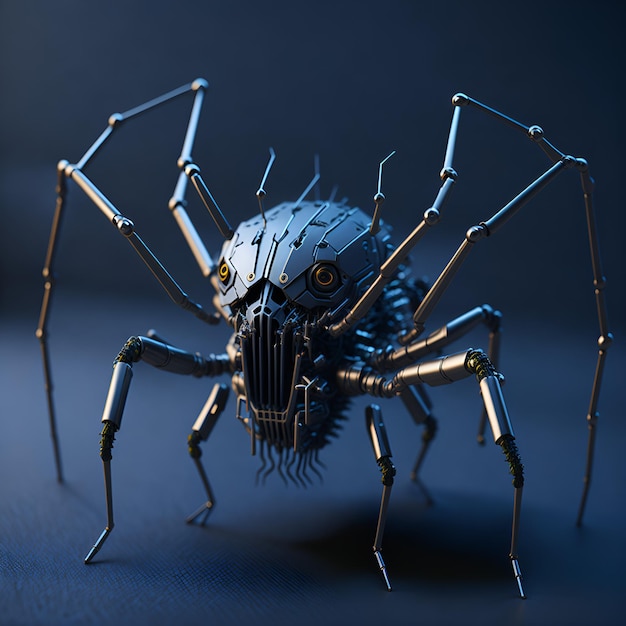 A spider robot with a face