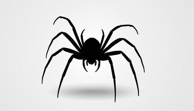 Photo spider silhouette with shadow a flat style vector illustration