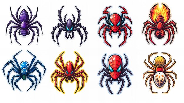 Photo spider sticker collection