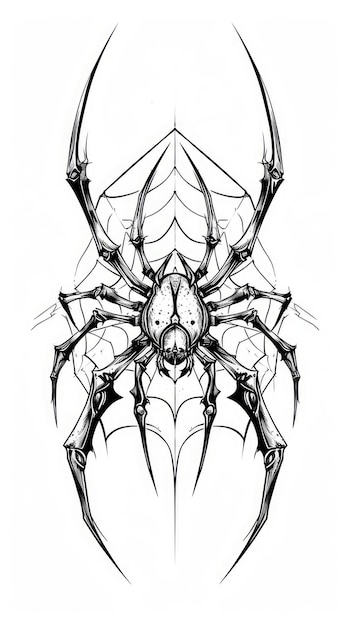 Spider tattoo flash AI generated Image