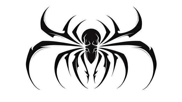 Photo spider tattoo isolated on white background