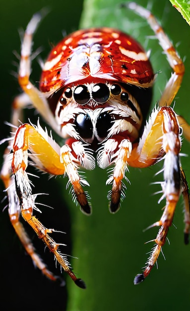 Photo a spider that has a red and orange front leg