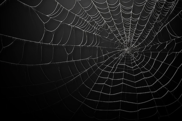 Spider web on black background