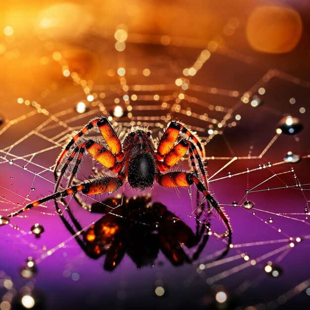 Spider on the web illustration