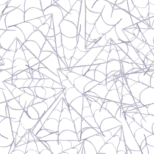 Spider web watercolor seamless pattern