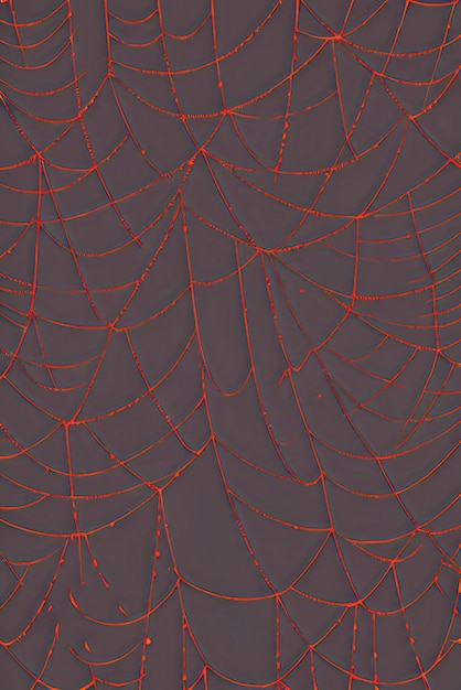 Photo a spider web with red lines on a dark background