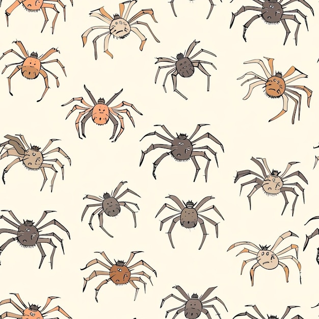 Foto una rete di ragno con uno sfondo giallo con un disegno di ragni