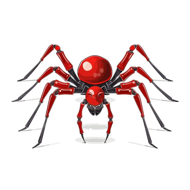 A spider with a red ball on its head and a red ball on the front.