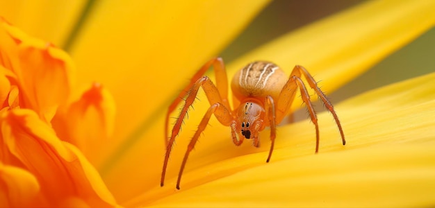 Photo a spider on a yellow flower