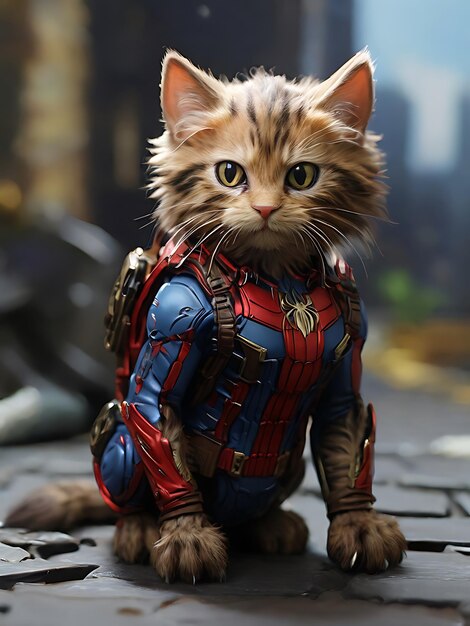 Photo spidermans custom little cat looks real