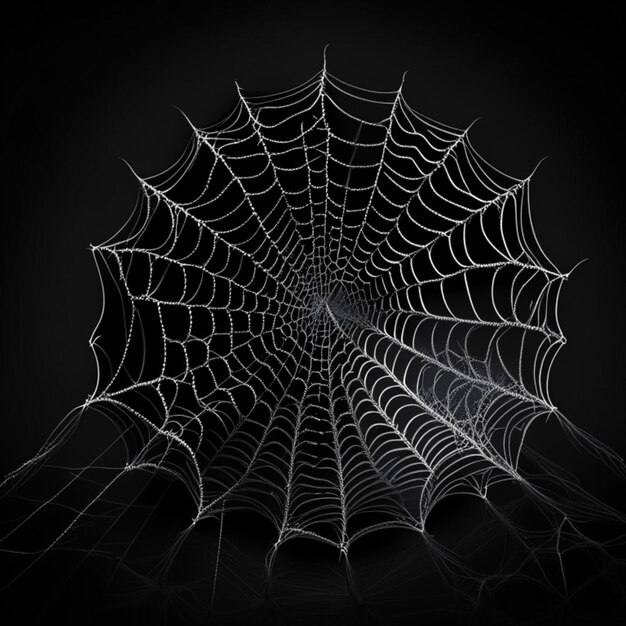 Foto rete di ragno su sfondo nero
