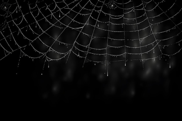 Spiderweb with dark background white spiderweb