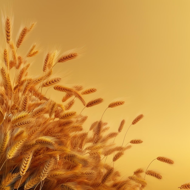 Spikes of ripe wheat in sun close