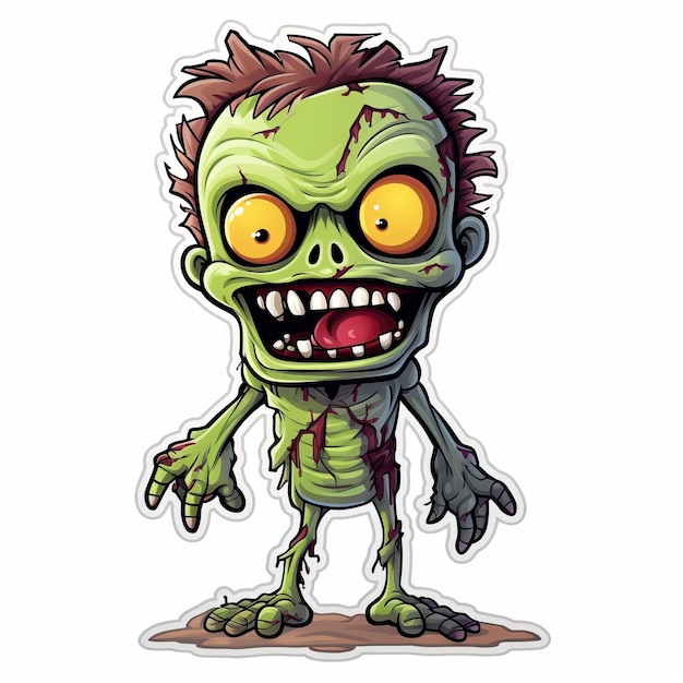 Spiky Mounds Zombie Sticker Set Eerily Realistic And Dynamic Pose