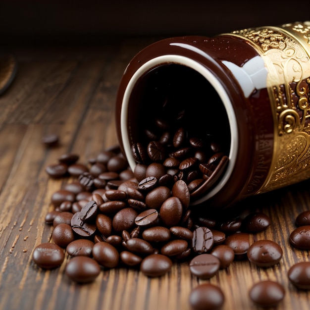 A Spilled Cup of Coffee Beans