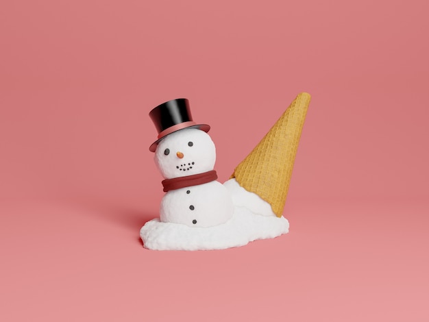 пролитый снеговик мороженое