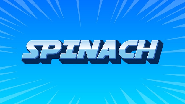 Photo spinach 3d blue text