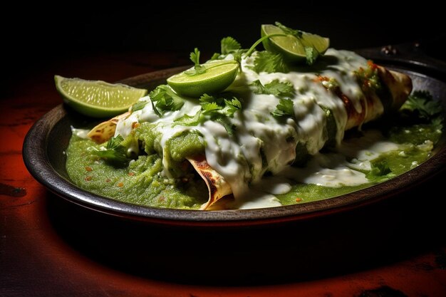 Spinach and Feta Enchiladas with Dill Cream Sauce