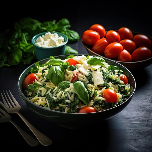 Photo spinach feta recipe for pesto orzo