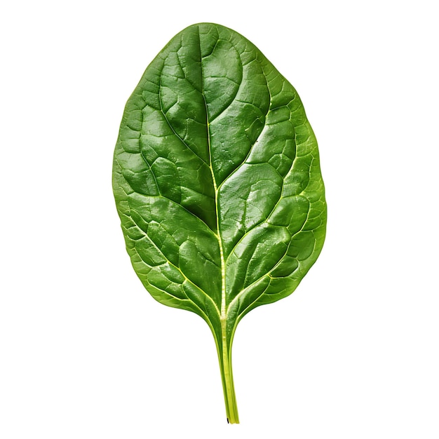 Spinach Leafy Vegetable Flat Leaves Characterized by Its Dar Isolated on White BG Clean Blank Shoot