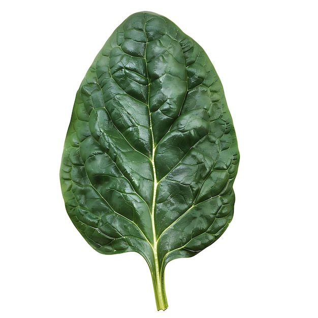 Spinach Leafy Vegetable Flat Leaves Characterized by Its Dar Isolated on White BG Clean Blank Shoot