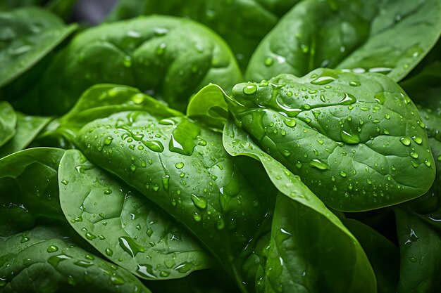 Spinach Leaves Closeup