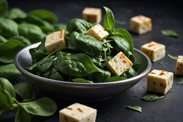 Photo spinach leaves delicately ent