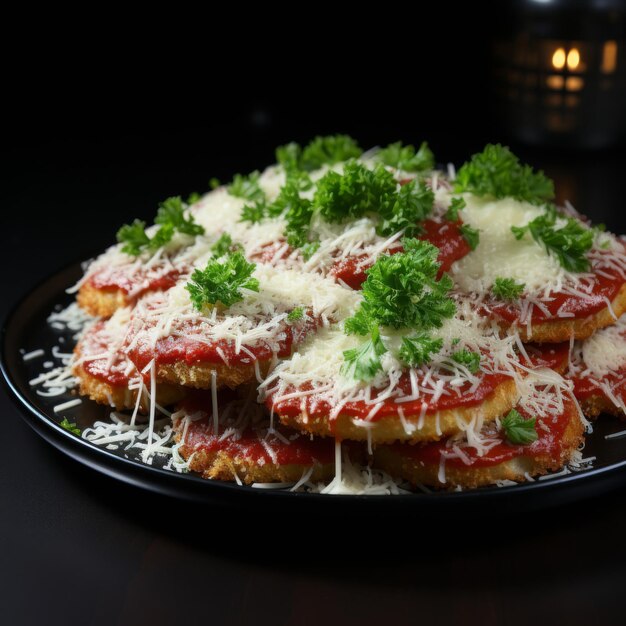 Foto spinaci parmigiana spinaci salati stratificati con salsa di pomodoro e formaggio fuso verdi italiani