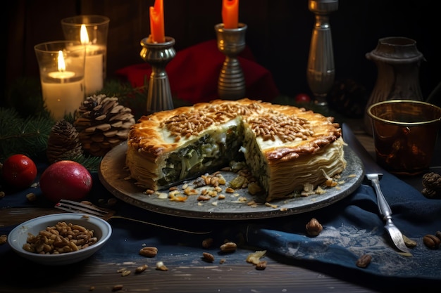 Spinach Pilaf Pie christmas Dinner Food Photo