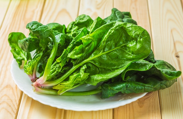 Spinach in a plate.