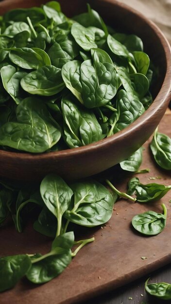 Spinach on the table