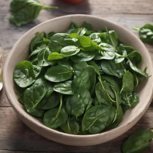 Spinach on the table