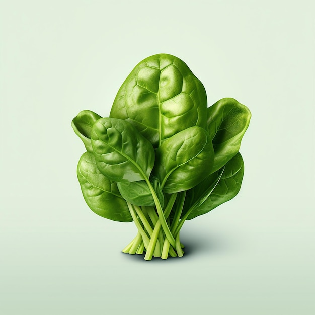 Spinach vegetable 3d cress illustration modern water creeper art