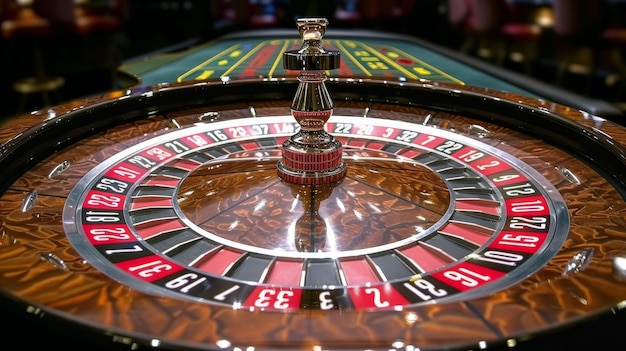 Spinnend casinowiel met lichten