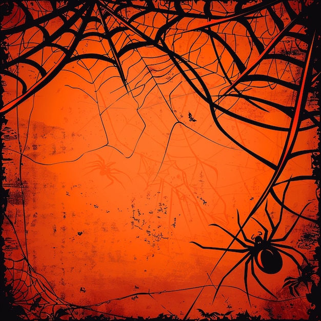 Foto spinnenweb achtergrond met ruimte voor uw halloween boodschap