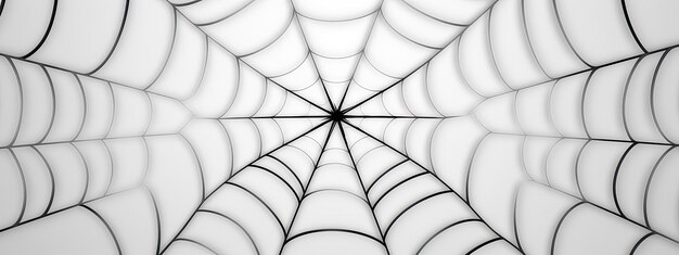Spinnenweb silhouet op een witte achtergrond Halloween thema Generatieve AI