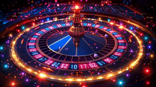 Spinning Casino Wheel With Lights