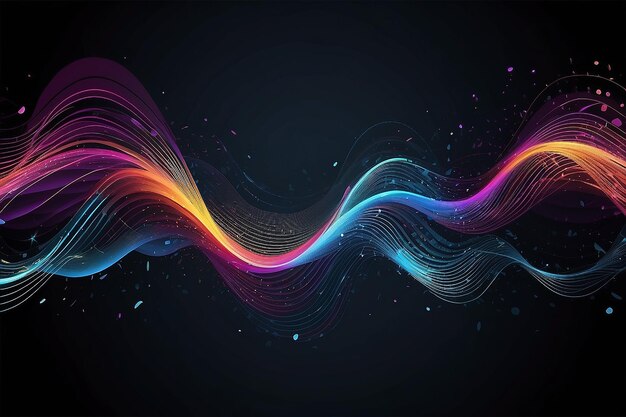 Spiraal geluidsgolf ritme lijn dynamische abstract vector achtergrond